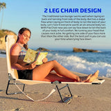 EASYGO PRODUCTS Pool Chair Chaise Lounge 2 Legs Support Polyester Material Reclining Backrest Head Rest Pillow Great - Photo 3