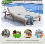 Farmhouse Wooden Outdoor Sunbed, Ultimate Relaxation Patio Daybed Seating with Adjustable Backrest and Movable Wheels - Photo 4