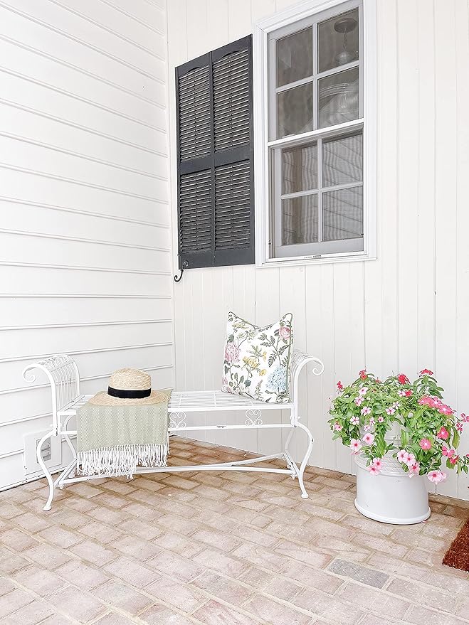 Safavieh Outdoor Collection Brielle Antique White Bench
