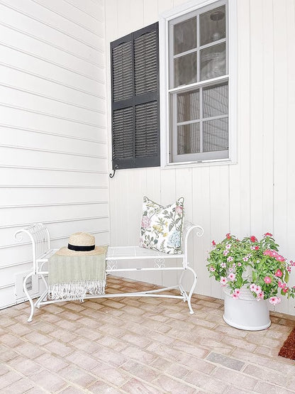 Safavieh Outdoor Collection Brielle Antique White Bench