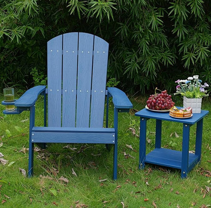 Outdoor Adirondack Chair, Weather-Resistant HIPS Patio Lounge Chair, 1Pcs Fixed Seating for Porch, Garden, Deck, Backyard