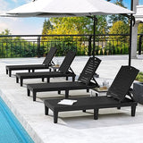 DWVO Outdoor Plastic Chaise Lounger, Poolside Lounge Chair w/5-Position Adjustable Backrest - Photo 6