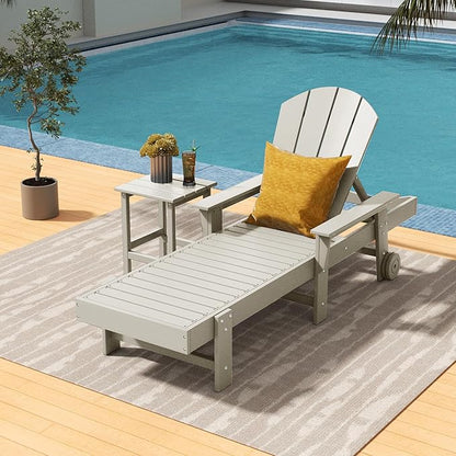 Costaelm Square Outdoor Side Tables, Adirondack Patio Tables for Outside, HDPE Patio End Table Weather Resistant, Balcony Table for Pool, Seaside, Backyard, Porch, Indoor Companion, Sand