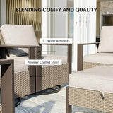 Outdoor Patio Furniture Set, 7 Piece Wicker Patio Conversation with Deep Seating, Thicken Cushions - Photo 5