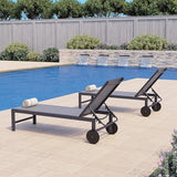 QAQA Patio Chaise Lounge Set of 2, Outdoor Lounge Chairs with 5 Adjustable Positions and Wheels - Photo 5
