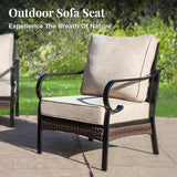 Outdoor Patio Leg Sofa Chairs Set of 2 Steel Frame Porch Furniture with Deep Seating and 5.75" Cushions for Lawn - Photo 8
