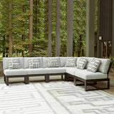 Signature Design by Ashley Beachloft Right-Arm Facing Casual 6-Piece Outdoor Sectional with Cushion and 6 Throw Pillows - Photo 2