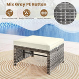 Tangkula 2 Pieces Patio PE Rattan Ottomans - Photo 4