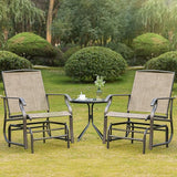Outsunny 2 Piece Glider Set, Outdoor Swing Chairs, Patio Rocking Armchairs with Breathable Mesh Fabric - Photo 2
