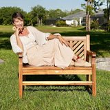 EcoDecors Eleganto 41 inch Outdoor Bench Teak Wood Garden Bench for Patio with Armrests and Backrest for Indoor Use and - Photo 7