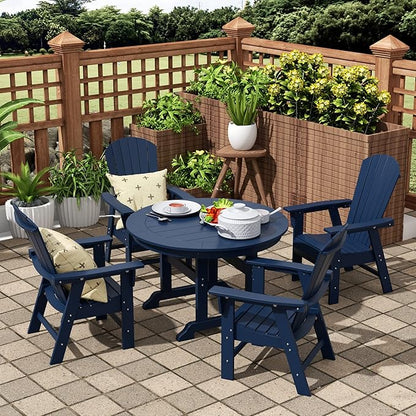 WO WESTIN OUTDOOR HDPE Altura Adirondack Dining Chair,Navy Blue