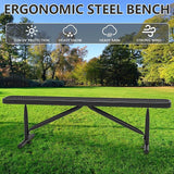 6 FT Park Bench-Outdoor Steel Flat Bench, Metal Backless Benches for Outside - Photo 5