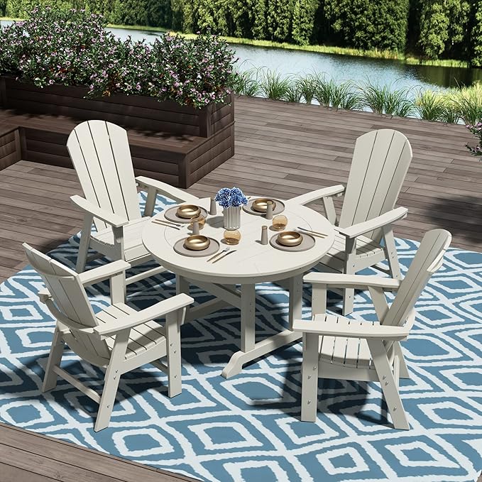 WO WESTIN OUTDOOR HDPE Laguna Adirondack Casual Patio Dining Chair,Sand