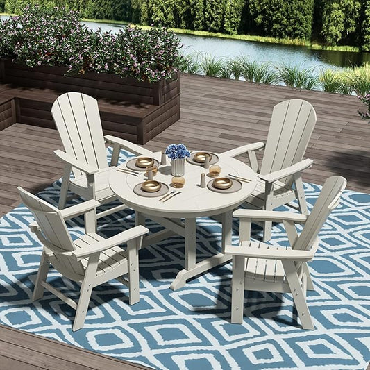 WO WESTIN OUTDOOR HDPE Laguna Adirondack Casual Patio Dining Chair,Sand