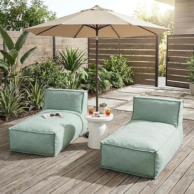 Christopher Knight Home Natty Outdoor Bean Bag Chair Set of 2, Fabric Bean Bag Chair for Adults and Kids - Photo 1