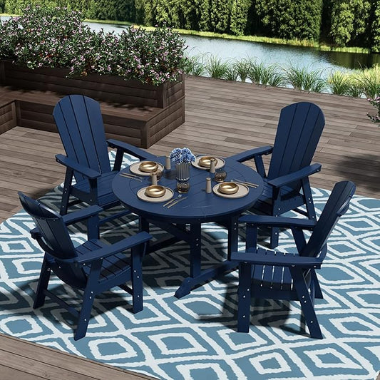 WO WESTIN OUTDOOR HDPE Laguna Adirondack Casual Patio Dining Chair,Navy Blue
