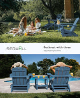 SERWALL 5-Piece Adirondack Chair and Ottoman and Table Set - Photo 6