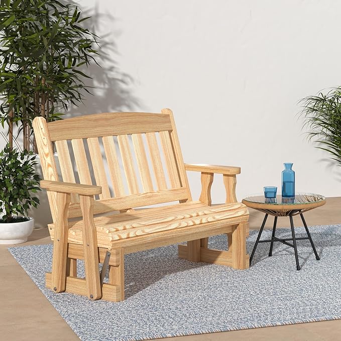 Amish Casual Heavy Duty 800 Lb Mission Pressure Treated Porch Glider (5 Foot, Unfinished)