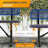 Heavy-Duty Outdoor Metal Bench, Thermoplastic-Coated, Inground, Weatherproof, Commercial-Grade for Parks, Gardens - Photo 5