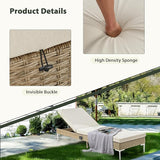 HOMREST Outdoor Chaise Lounge Chair Set of 2, Patio Wicker Lounge Chairs with Adjustable Backrest - Photo 4