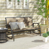 Outsunny 3-Person Patio Glider Bench, Outdoor Porch Glider Swing with 3 Seats, Breathable Mesh Fabric, Metal Frame - Photo 9