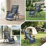 Amopatio Zero Gravity Reclining Patio Chair XL Foldable Lounge Chair with Removable Cup Holder/Headrest/Footrest 500LBS - Photo 9