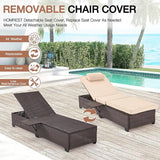 HOMREST PE Wicker Chaise Lounge Chairs Set of 6, Adjustable 5 Position Outside Rattanr Patio Pool Chair with Headrest - Photo 6
