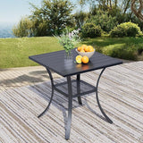 27.5'' Outdoor Patio Table with Storage Shelf, Heavy Duty 400lbs Capacity Square Metal Garden Table - Photo 1