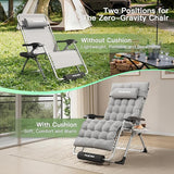 Amopatio Oversized Padded Zero Gravity Chair, XL 29In Reclining Camping Lounge Chair w/Removable Cushion&Headrest - Photo 4