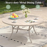 Outdoor Dining Table for 6, 50" Round Outdoor Table with Adjustable Umbrella Hole - Photo 7