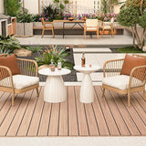 Round Small Patio Side Table, Metal Steel Outdoor Side Table, Patio Accent End Table for Garden, Pool, Deck, Balcony - Photo 7