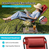 Homall Zero Gravity Chair Patio Folding Lawn Outdoor Lounge Gravity Camp Reclining Lounge Chair with Cup Holder Pillows - Photo 6