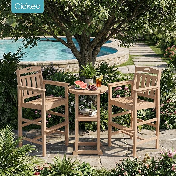 Ciokea 3-Pcs Bistro Table and Chairs - Photo 3