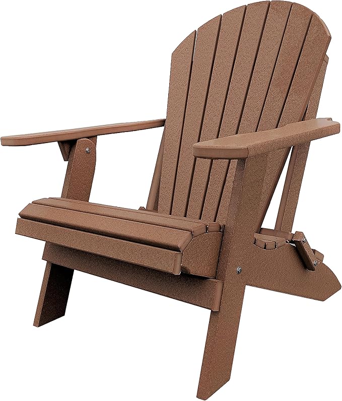 DuraWeather Poly® Classic King Size Folding Adirondack Chair (Fireside Cedar)
