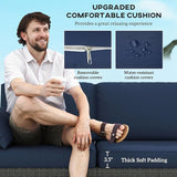 Outsunny Patio Couch PE Wicker Deep Seating Outdoor Sofa with Removable Cushions, 3 Seater Rattan Sofa - Photo 5