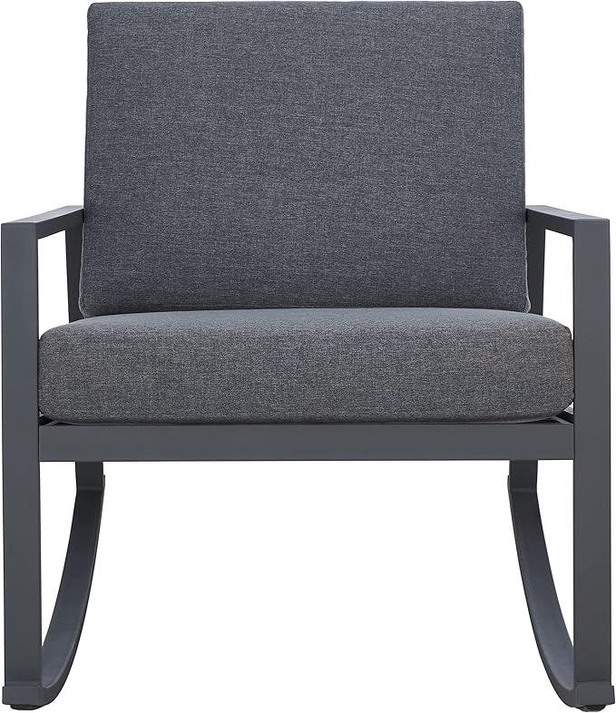 SAFAVIEH Outdoor Collection Cantor Grey/Grey Cushion Rocking Chair