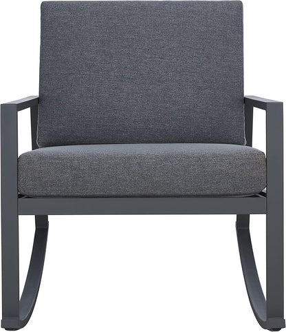 SAFAVIEH Outdoor Collection Cantor Grey/Grey Cushion Rocking Chair