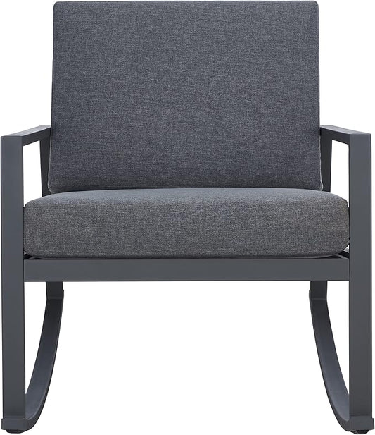SAFAVIEH Outdoor Collection Cantor Grey/Grey Cushion Rocking Chair