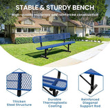 8 Feet Steel Park Bench for Outside, Outdoor Bench with Backrest & Portable Frame, Commercial Benches for Shopping Malls - Photo 3