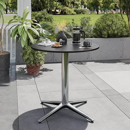 Sophia & William 30" Round Bistro Table,Outdoor Coffee Table，Round Outdoor Small Table Modern Style for Porch Pool Balcony Deck Bronze