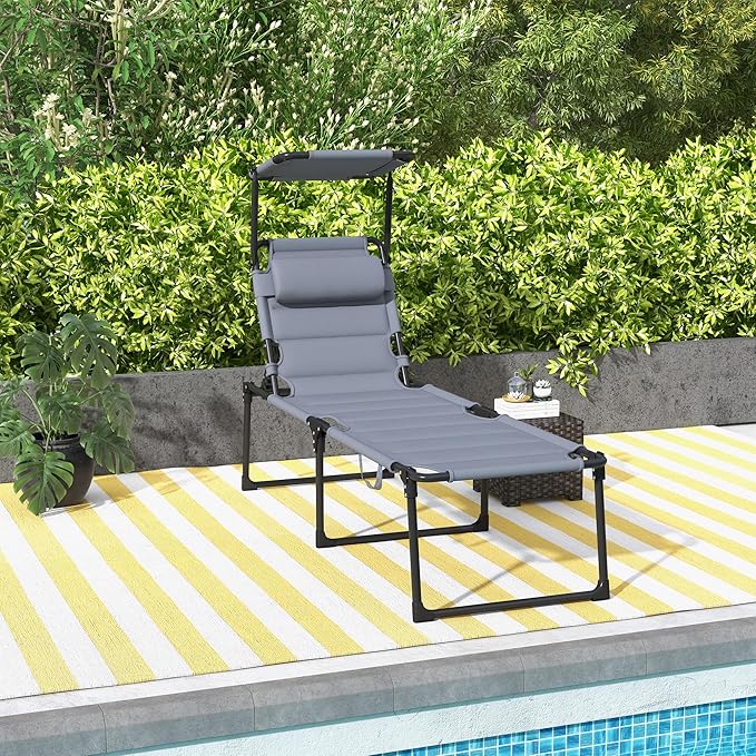 3-in-1 Oversized Sun Tanning Chair with Mat & Face Hole - Photo 5
