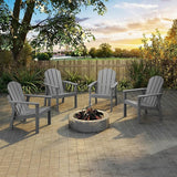 Adirondack Chair Set of 8, All Weather HDPE Fire Pit Chairs, Oversized Plastic Adirondack Chair for Outdoor, Balcony - Photo 7