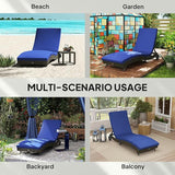 Outsunny Wicker Chaise Lounge Chair Outdoor with Wheels & Cushion - Photo 7