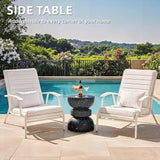 18" H Modern Black Side Table for Living Room, Decorative Terrazzo Finish MGO Outdoor End Table - Photo 7