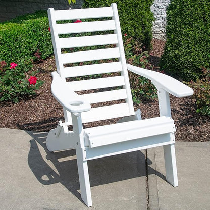 Furniture Barn USA Farmhouse Collection Poly Ladderback Folding Adirondack Chair, Bright White