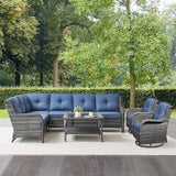 Belord Patio Furniture Set 6 Seats, Oversized Outdoor Sectional Couch, Two 3-Seater Sofas with Coffee Table - Photo 7