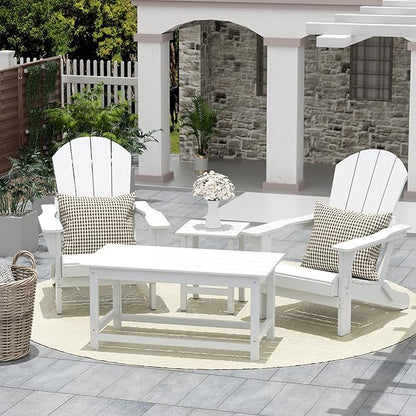 WO WESTIN OUTDOOR HDPE Laguna Outdoor Poly Adirondack Coffee Table, White