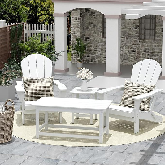 WO WESTIN OUTDOOR HDPE Laguna Outdoor Poly Adirondack Coffee Table, White