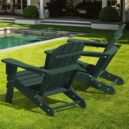 LOUNZY Folding Adirondack Chair Set of 4, Green