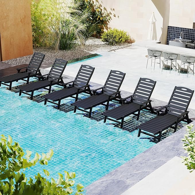 Domi Outdoor Chaise Lounge Chairs Set of 6 - Photo 1